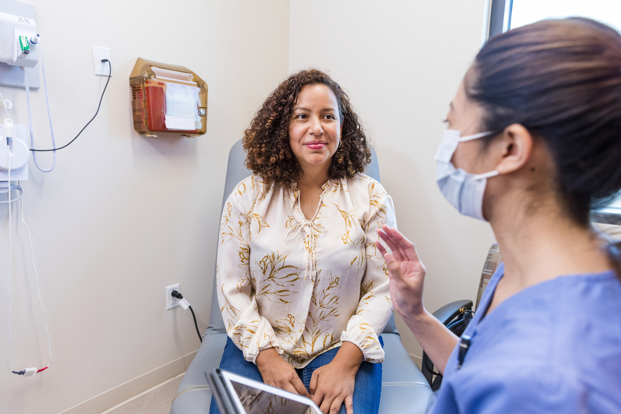 Patient listens to doctor